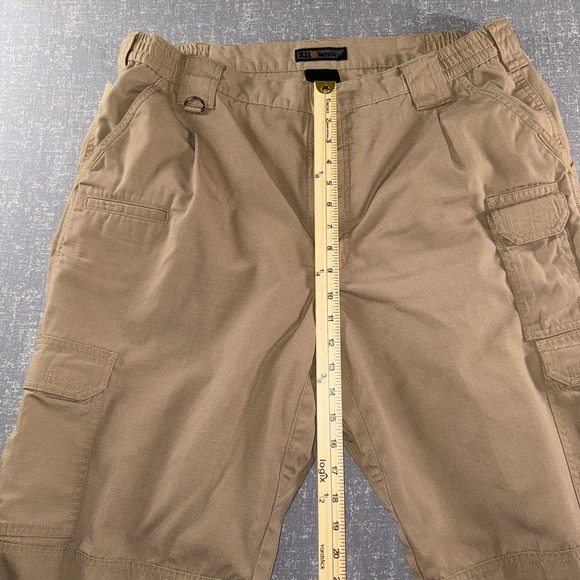 5.11 Tactical Pants Mens 37x34 Beige Cargo Ripstop Elastic Waist Workwear Duty - Picture 3 of 10